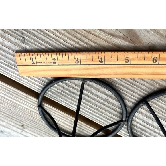 Set Of 3 Vintage Trumpet-Shaped Black Metal Pilar Candle Holders - Picture 12 of 13